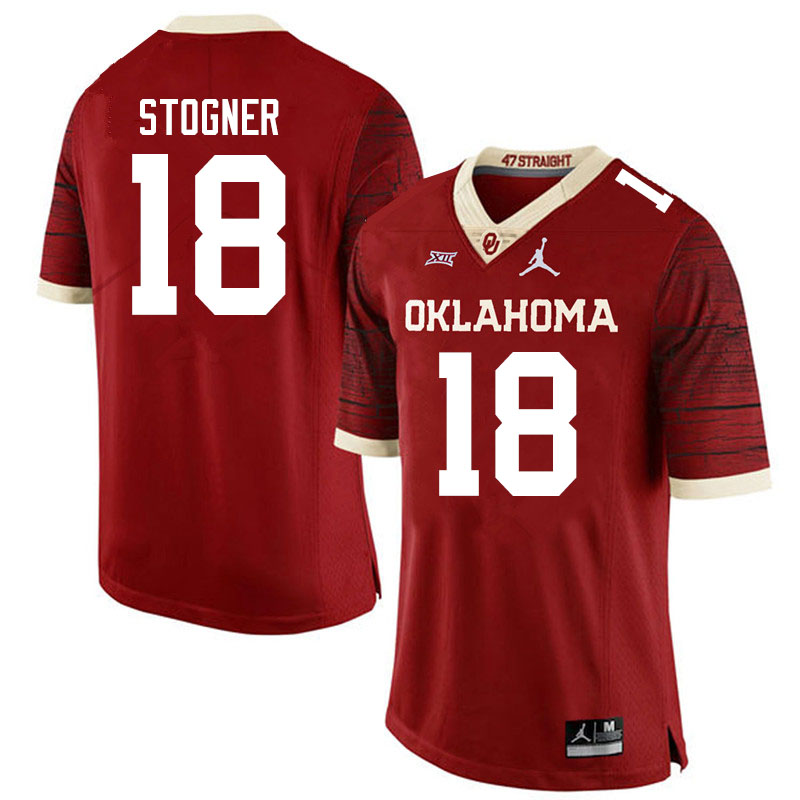 Men #18 Austin Stogner Oklahoma Sooners Jordan Brand Limited College Football Jerseys Sale-Crimson - Click Image to Close